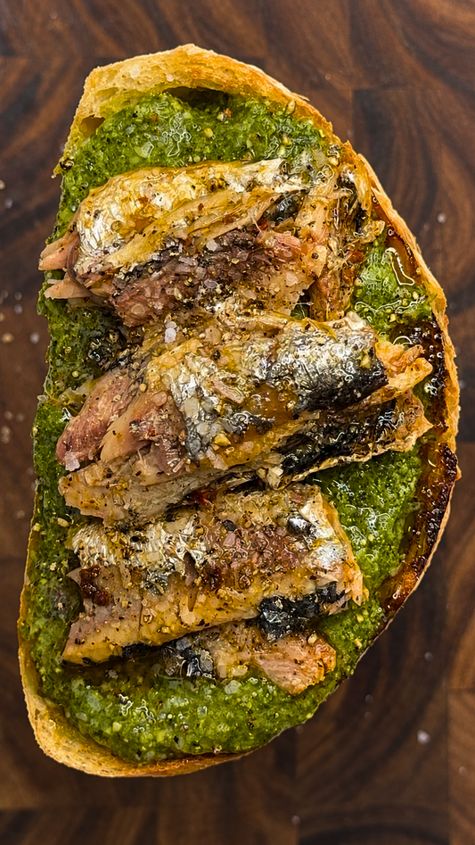 Pesto Sardine Toast
