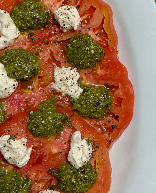 Summer Pesto Tomato Carpaccio