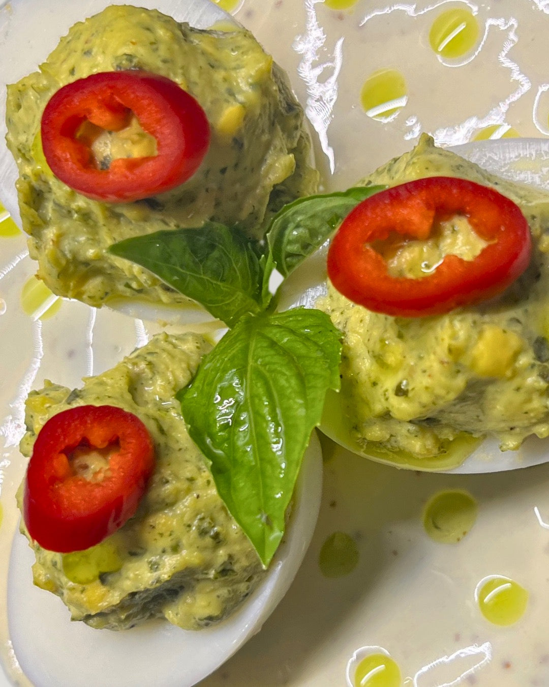 Pesto Deviled Eggs